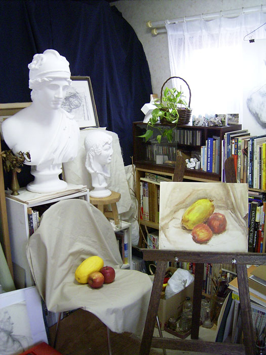 美術ラボ アトリエでの個別指導の様子